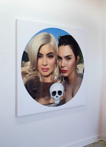 painting "Kylie, Kendall and Skull" by Chris Drange